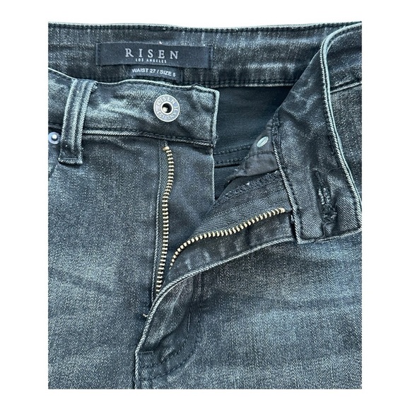 Risen Los Angeles Black Wash High Rise Slim Straight Jeans - Size 27 / 5 - Picture 6 of 12